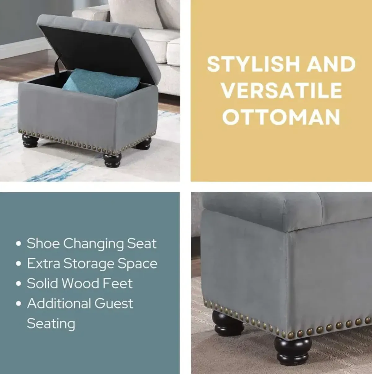 Convience Concept, Inc. 5th Avenue Storage Ottoman