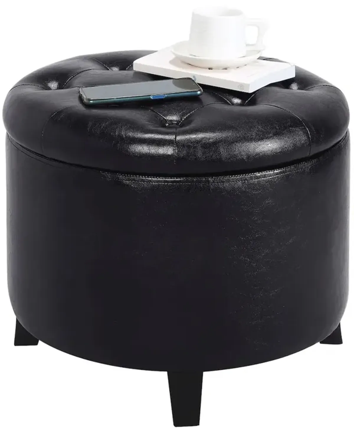 Convenience Concepts Designs4Comfort Round Storage Ottoman