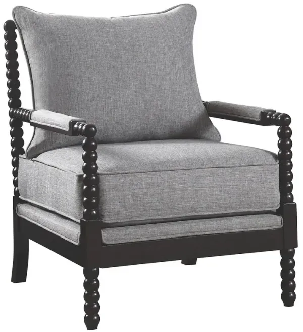 Blanchett Upholstered Bobbin Accent Chair Grey and Black