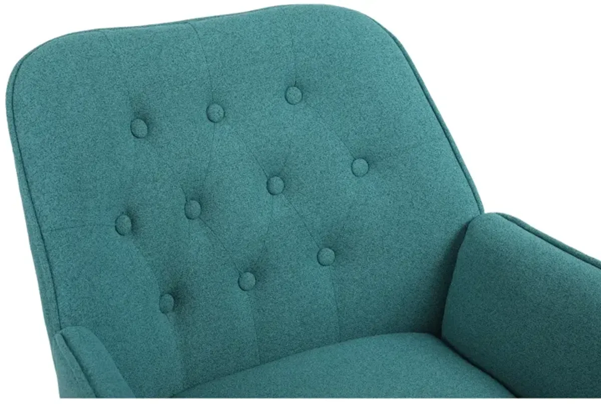 Modern Mid Century Chair Velvet Sherpa Armchair For Living Room Bedroom Office Easy Assemble(Green)