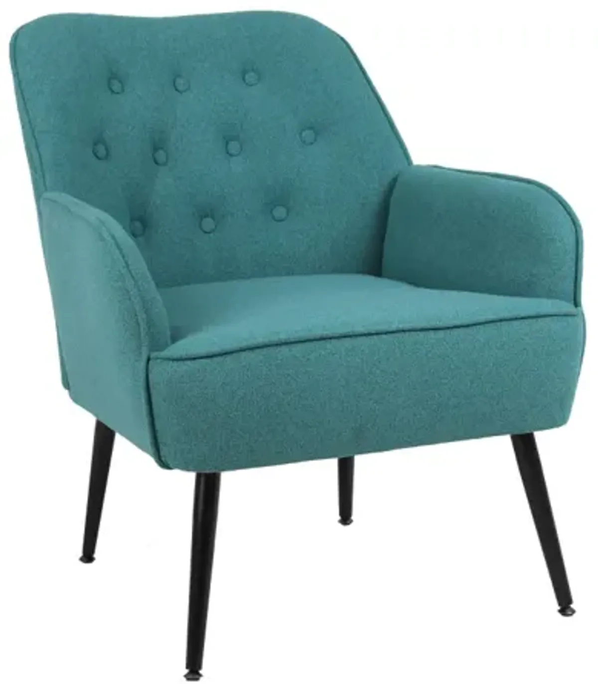 Modern Mid Century Chair Velvet Sherpa Armchair For Living Room Bedroom Office Easy Assemble(Green)