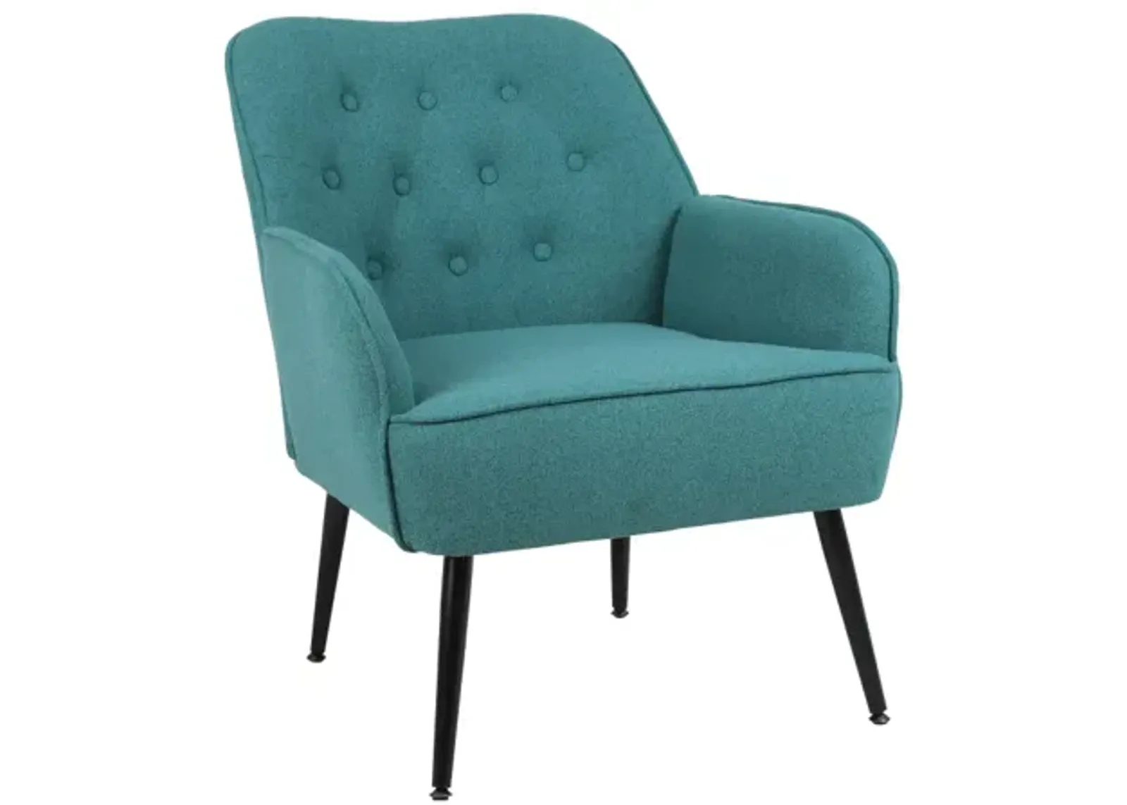 Modern Mid Century Chair Velvet Sherpa Armchair For Living Room Bedroom Office Easy Assemble(Green)