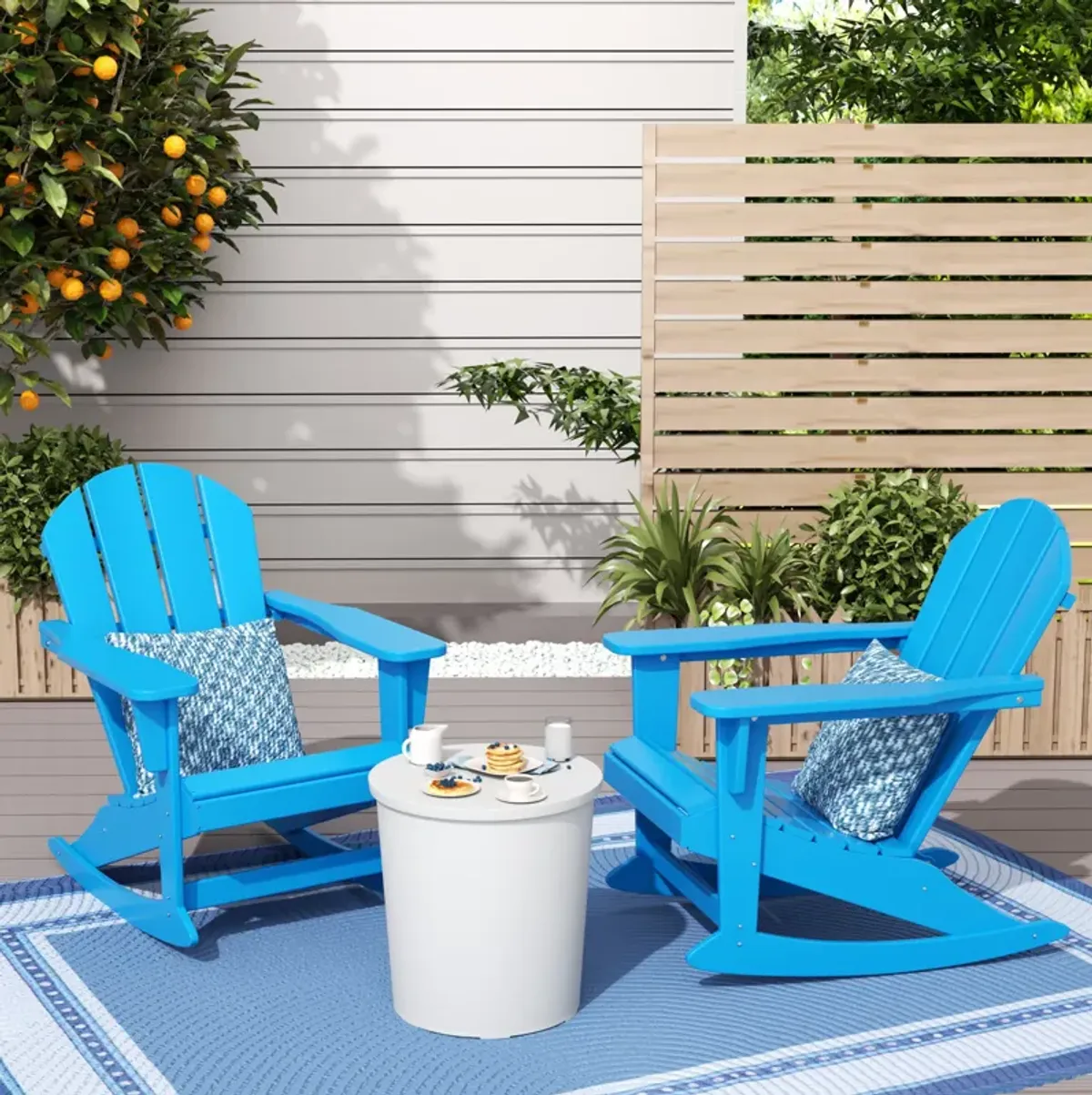WestinTrends Classic Outdoor Patio Rocking Adirondack Chair (Set of 2)