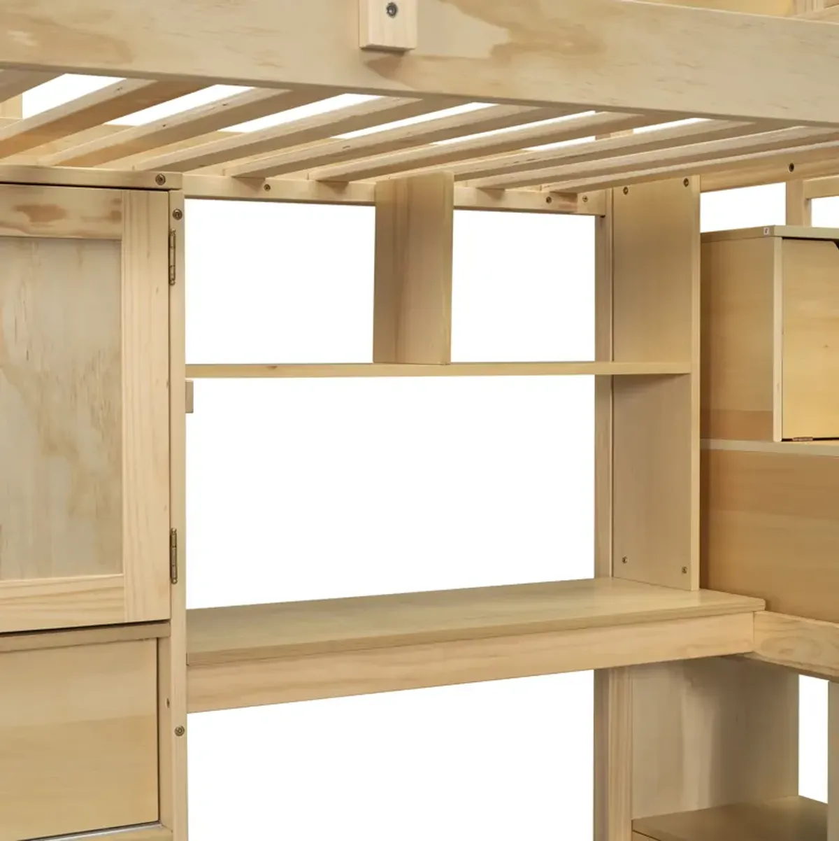 Merax Loft Bed with Built-in Desk and Staircase