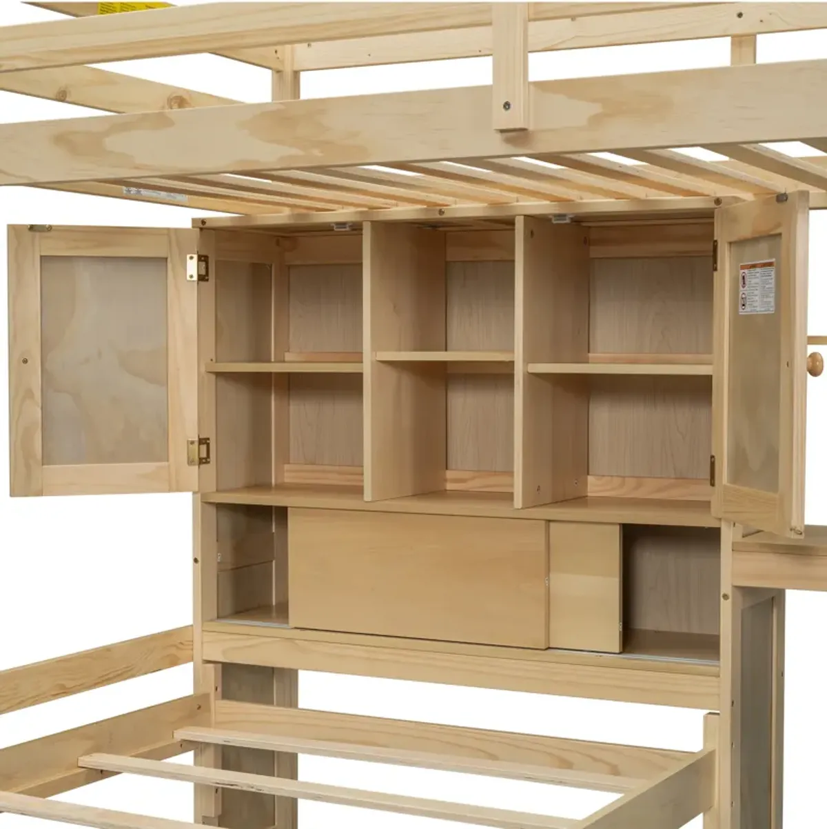 Merax Loft Bed with Built-in Desk and Staircase