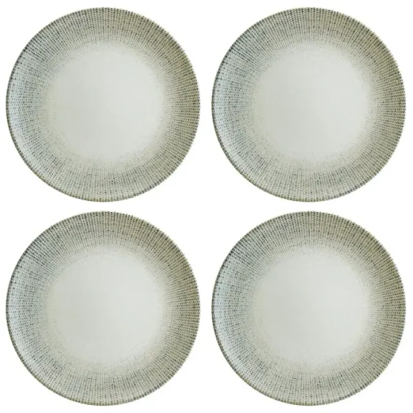 Sway dia.12" Round Decorated Porcelain Plate (Set of 4)