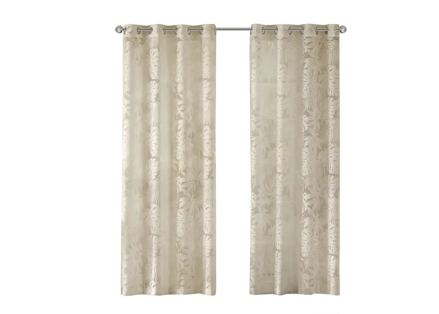 Gracie Mills Zephyr Costal Lightweight Burnout Sheer Window Curtain