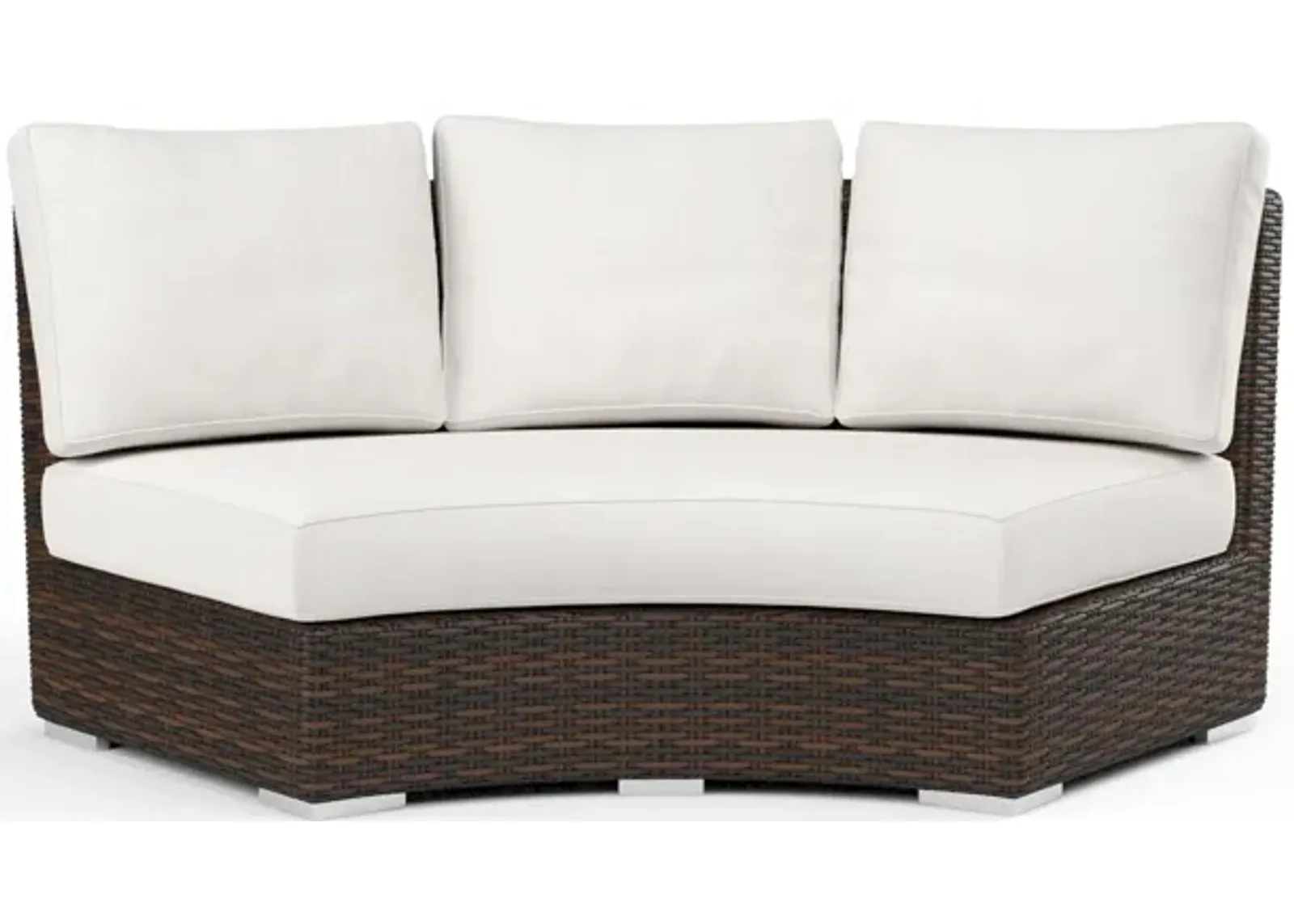 Montecito Curved Loveseat in Canvas Flax w/ Self Welt