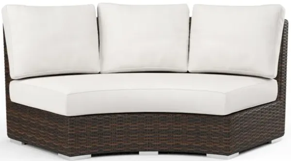 Montecito Curved Loveseat in Canvas Flax w/ Self Welt