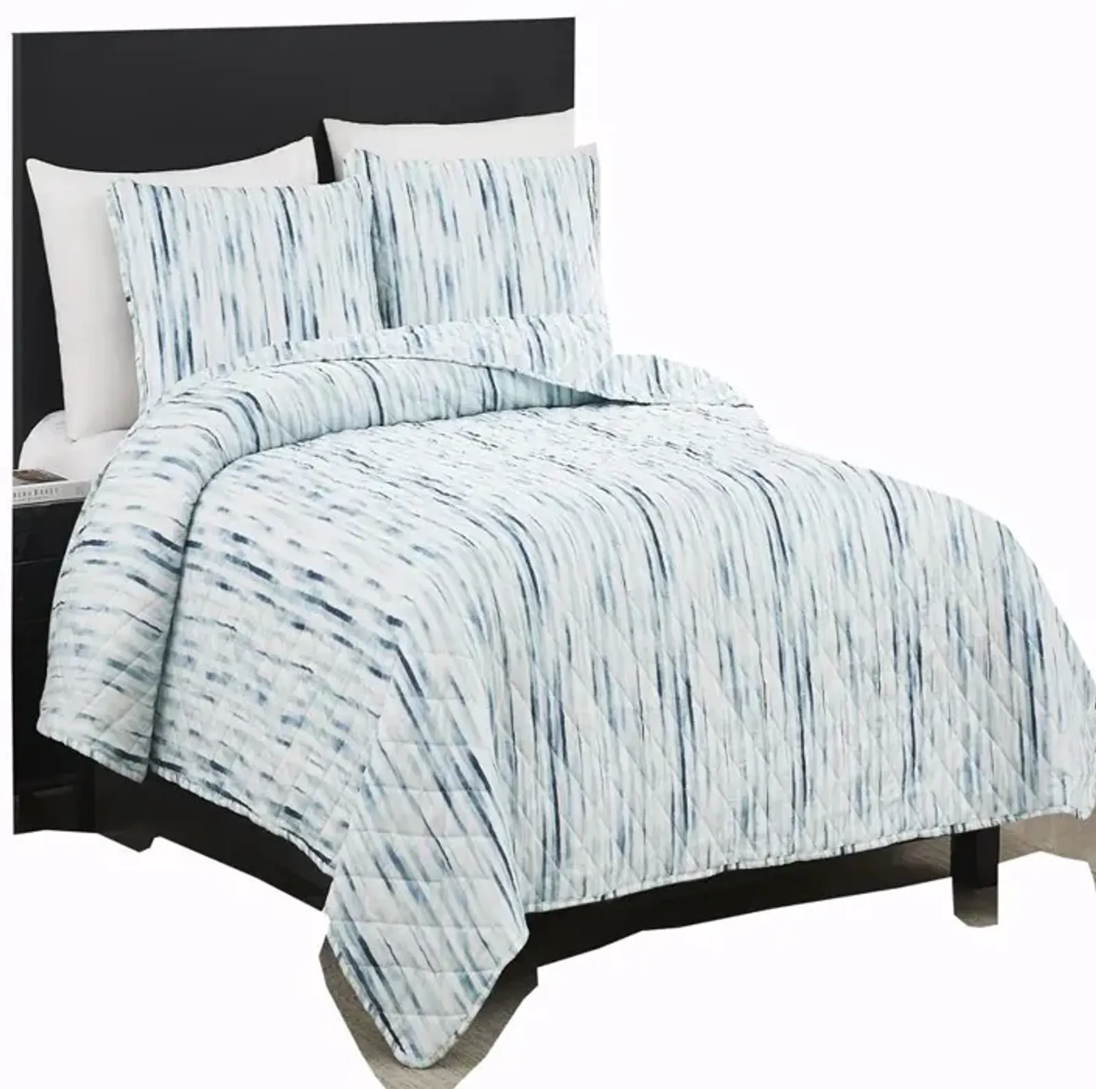 RT Designers Collection Melrose Kyle 3-Pieces Elegant Stitched Quilt Set OB Queen Multicolor