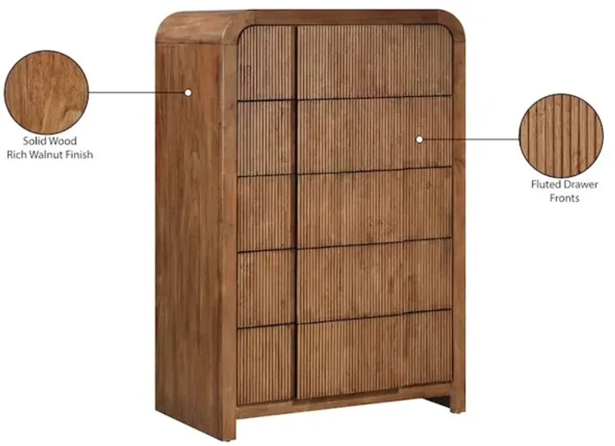 Meridian Furniture Fluted Walnut Chest