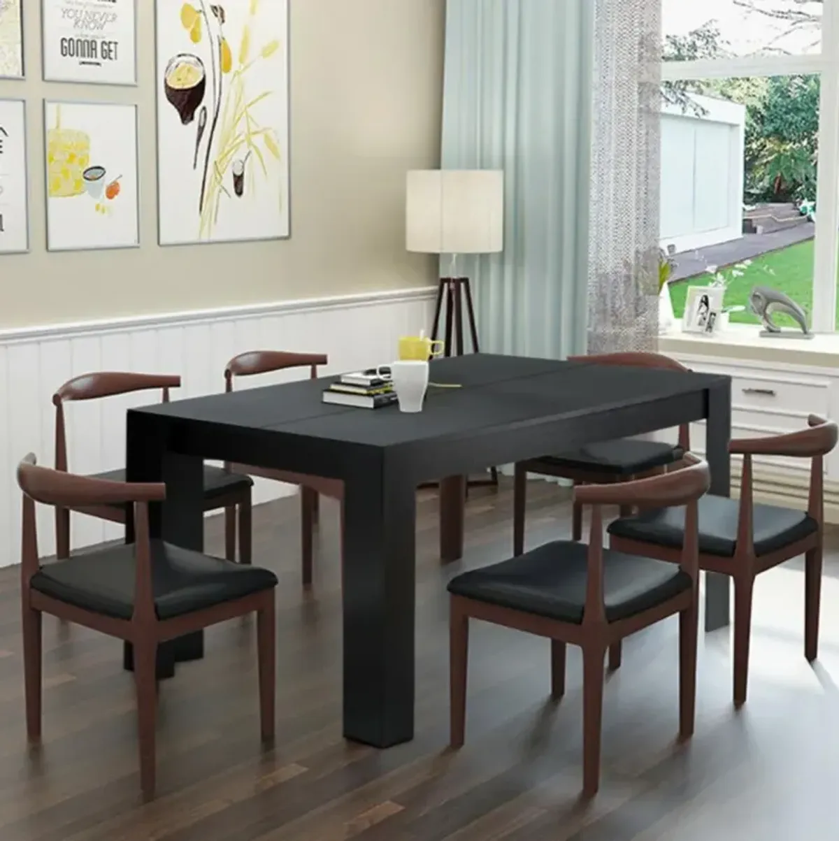 Hivvago 63 Inch Rectangular Modern Dining Kitchen Table