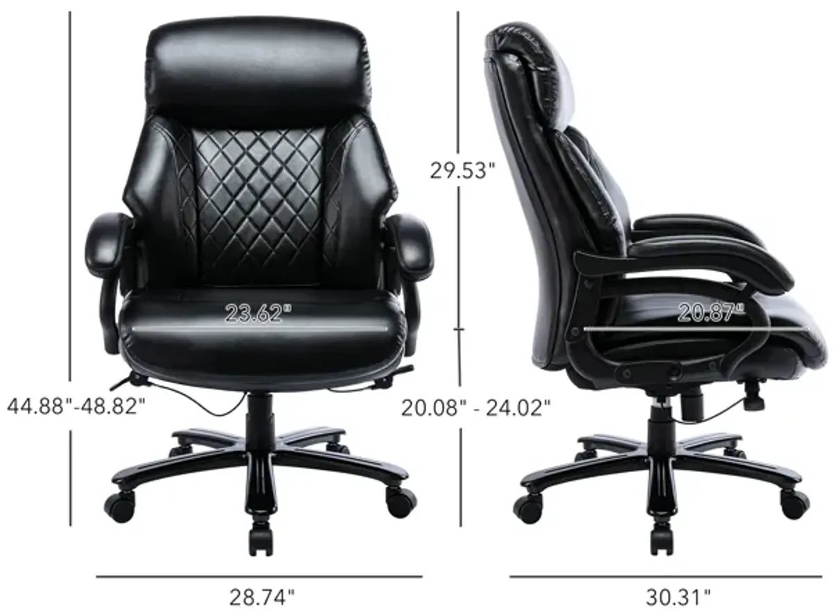 Big and Tall Executive Office Chair, High Back Computer Desk Chair With Extra Wide Seat, 400lbs