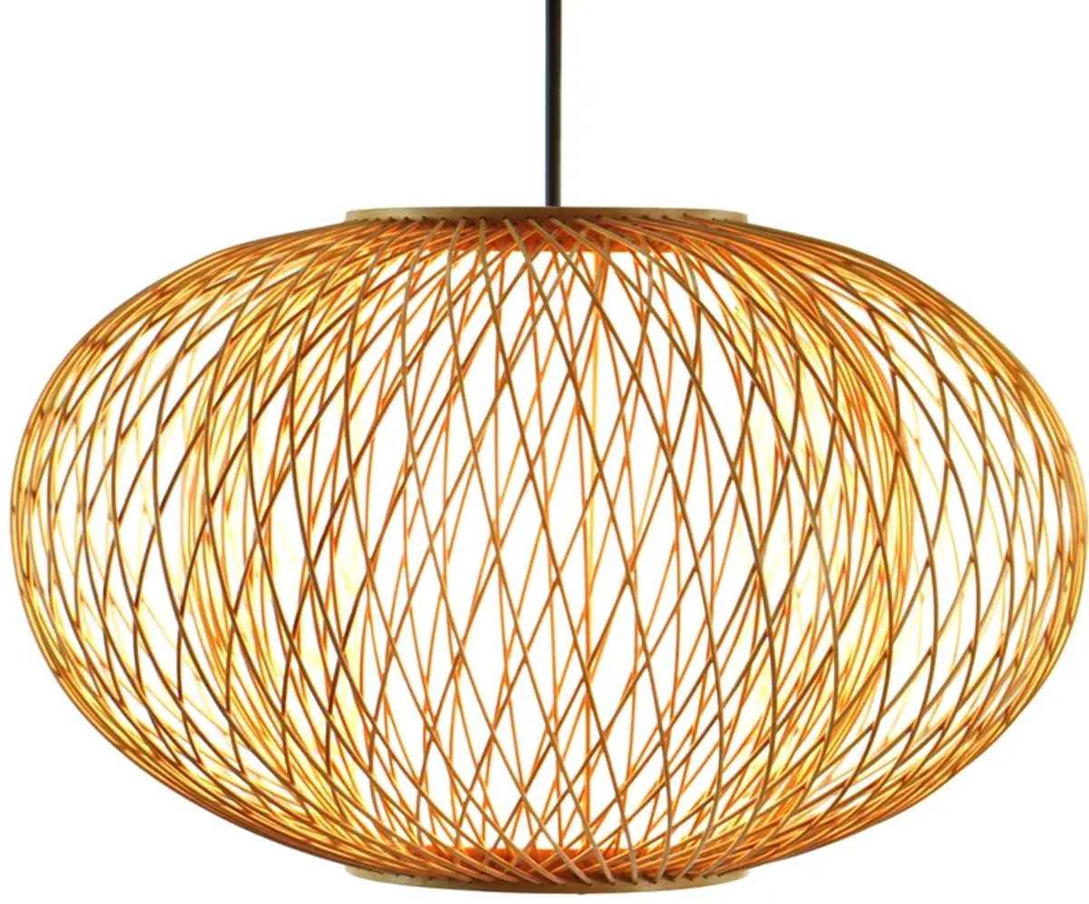 Handmade Modern Round Bamboo Wicker Rattan Lamp Hanging Light Shade, Small