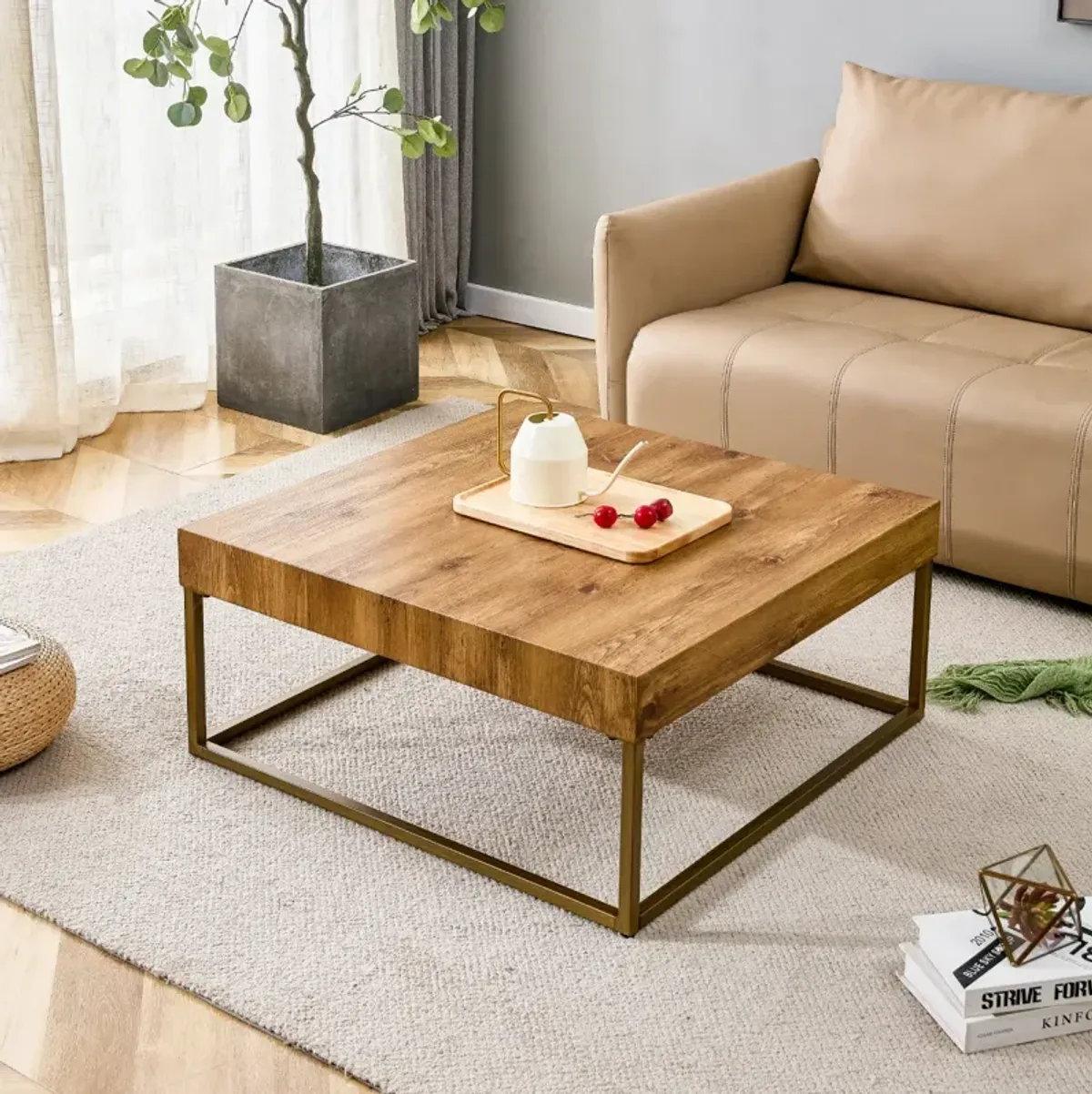 Rectangular coffee table and dining table for restaurants and living rooms, 31.5"x31.5"x14.37"