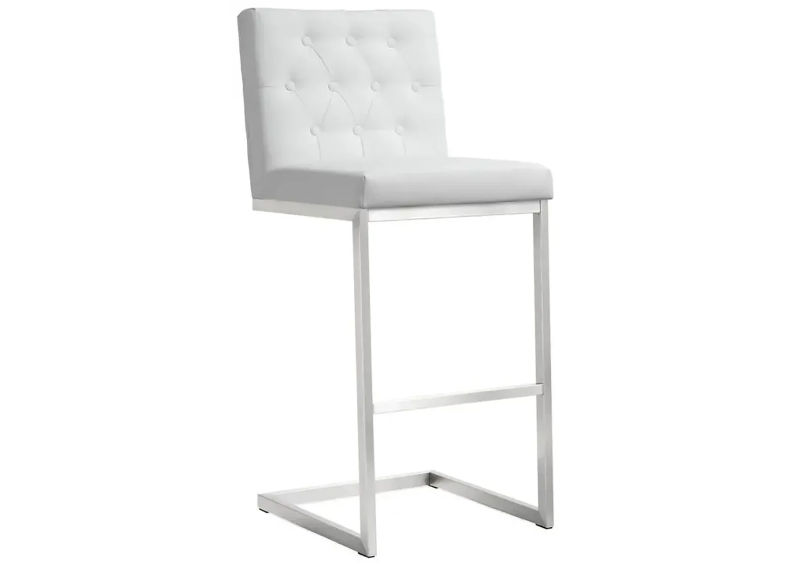 Belen Kox White Stainless Steel Barstool Set, Belen Kox