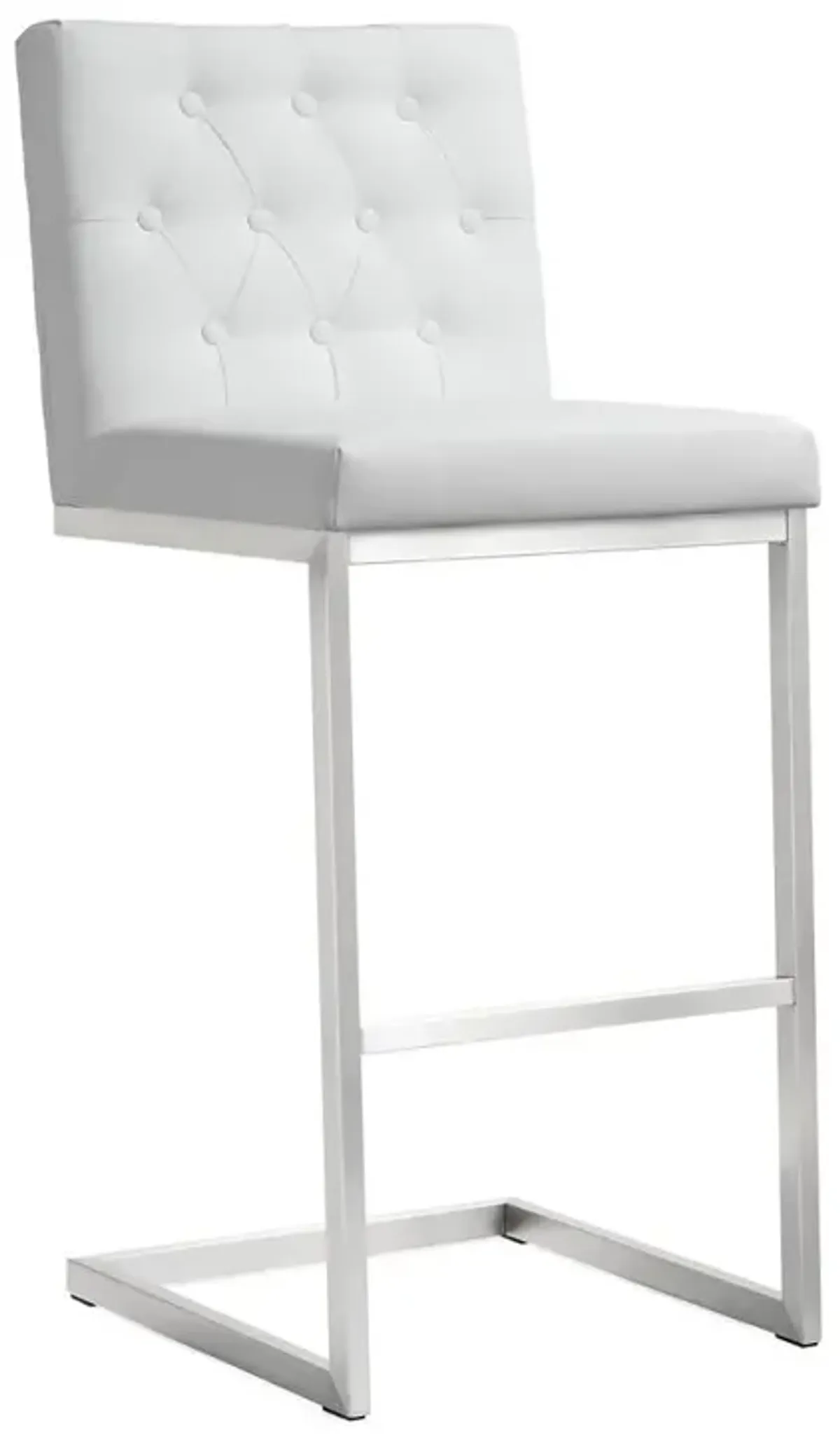 Belen Kox White Stainless Steel Barstool Set, Belen Kox