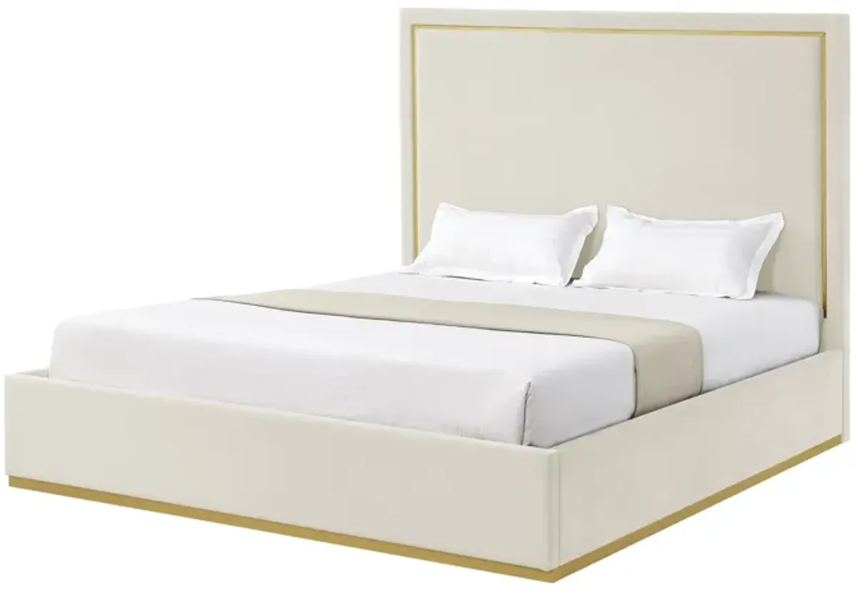 Inspired Home Emil Velvet Platform Bed