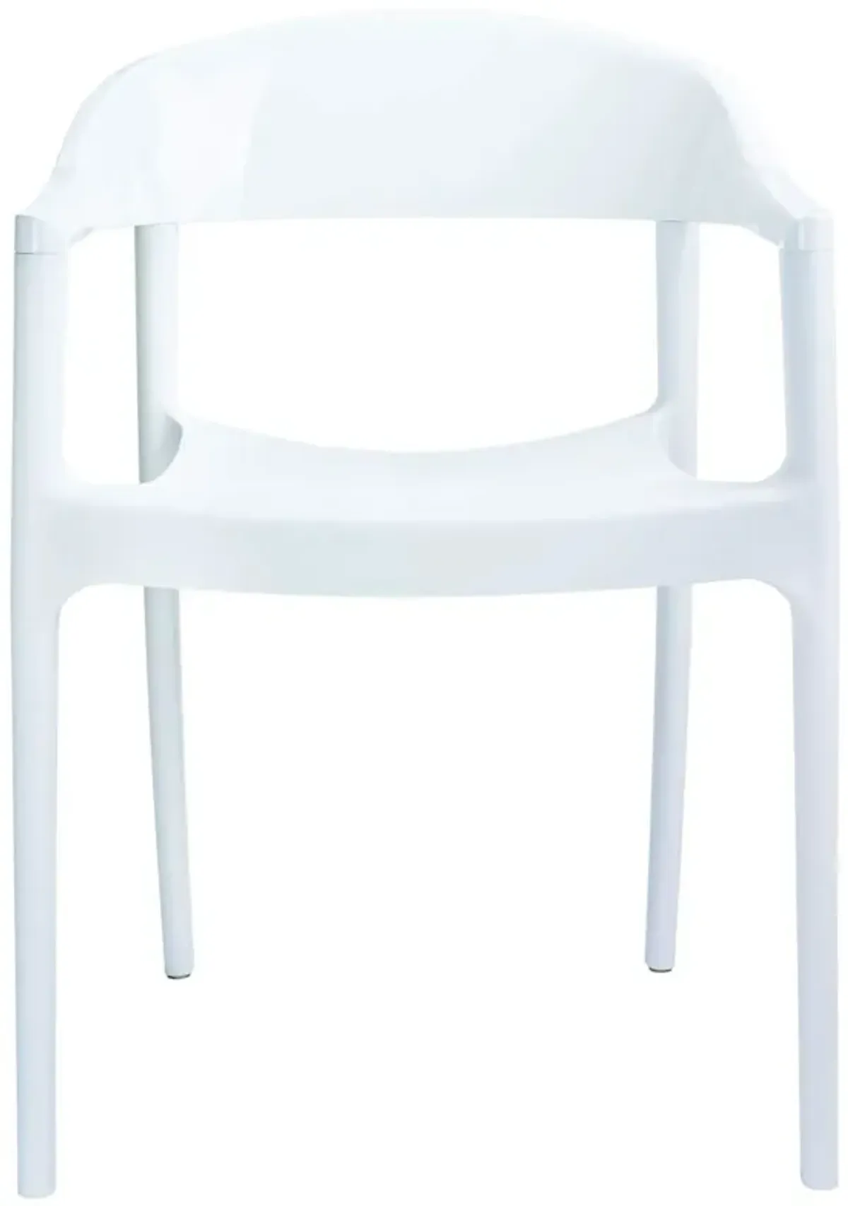 32" Black Transparent Stackable Outdoor Patio Dining Arm Chair