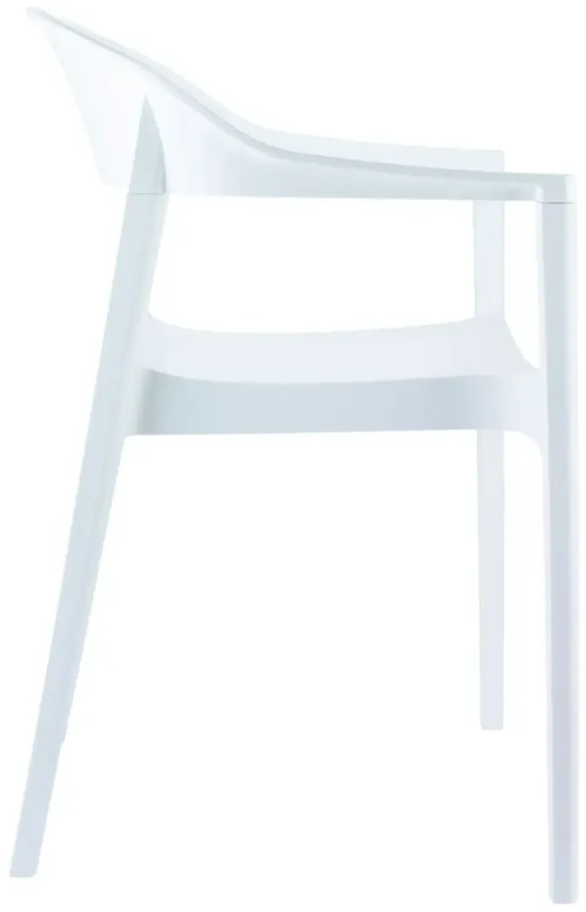 32" Black Transparent Stackable Outdoor Patio Dining Arm Chair