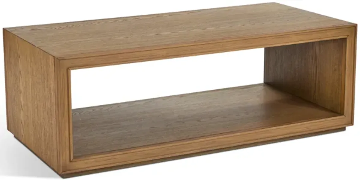 Waterfall Brown Rectangular Coffee Table with Casters