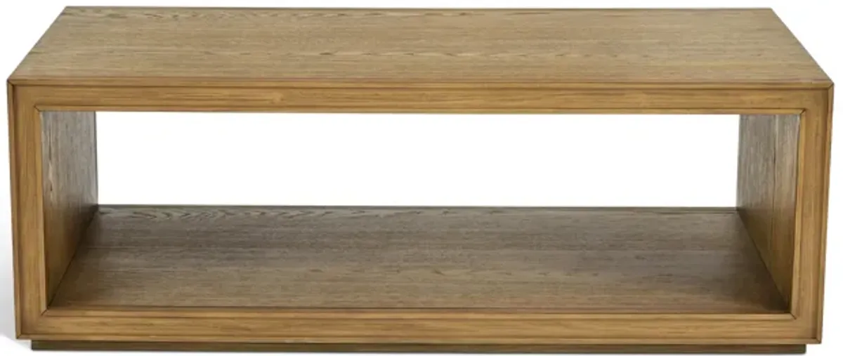 Waterfall Brown Rectangular Coffee Table with Casters