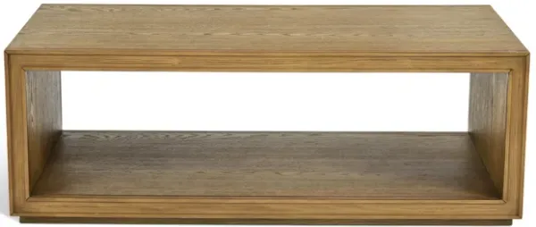 Waterfall Brown Rectangular Coffee Table with Casters