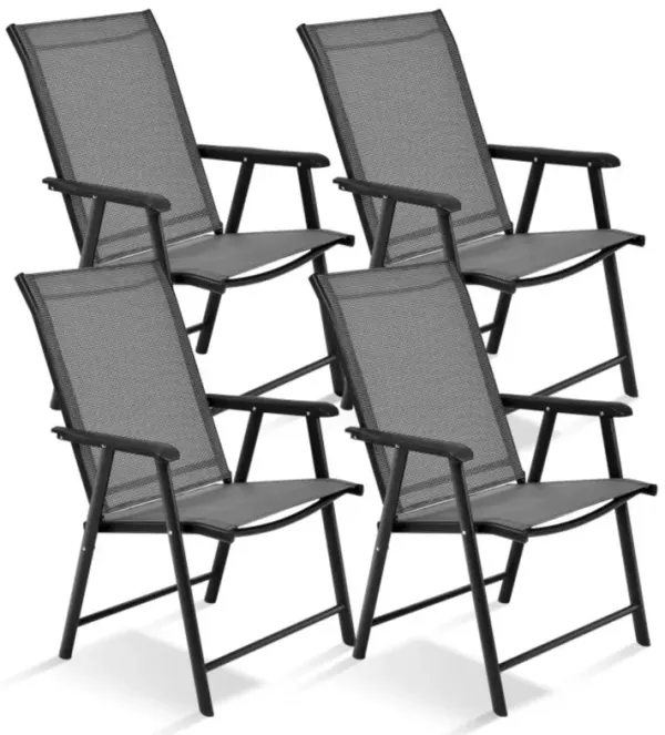 Hivvago 4-Pack Patio Folding Chairs Portable for Outdoor Camping