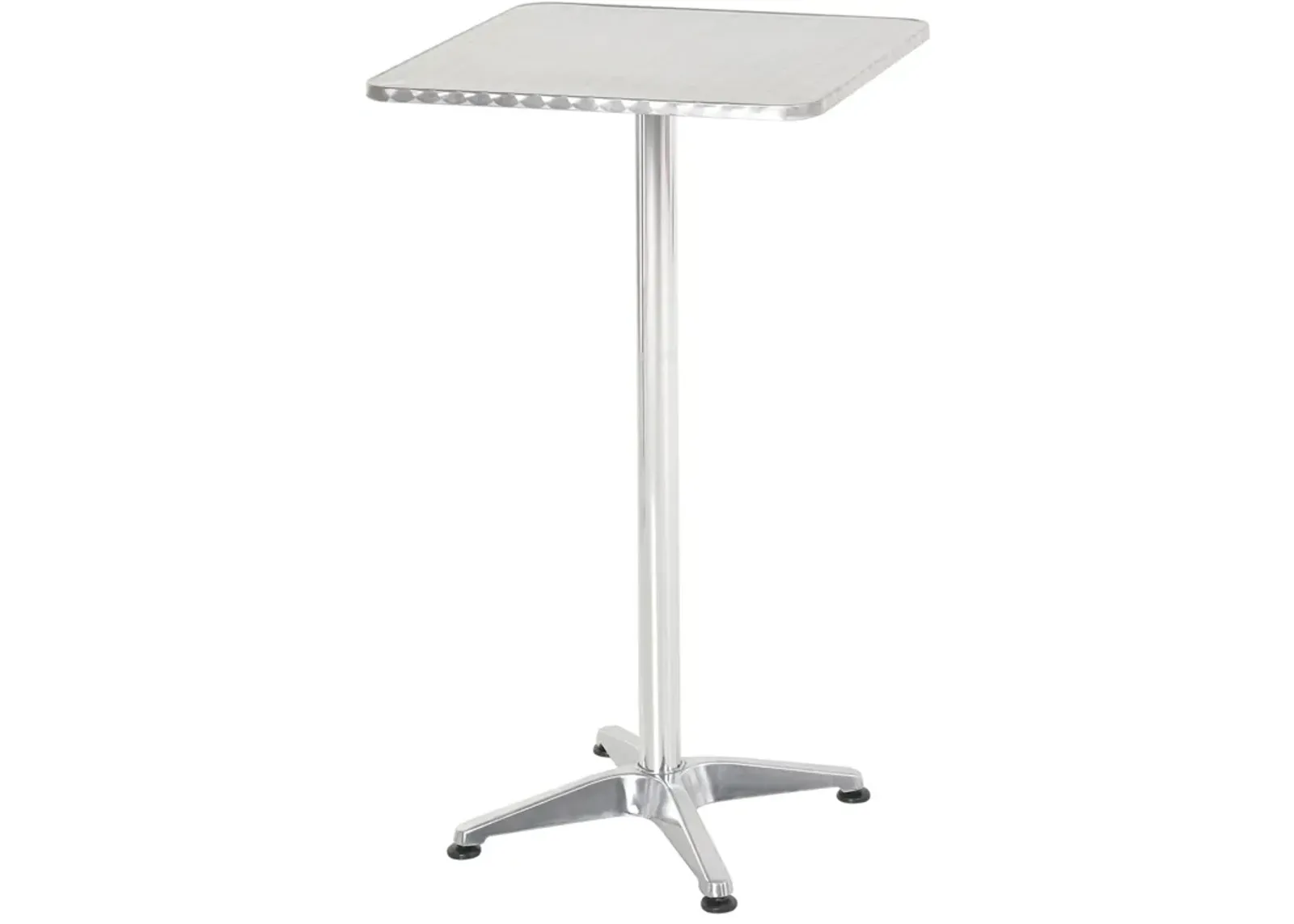 Modern Elevated Dining: 24" Square Adjustable Steel/Aluminum Bar Table