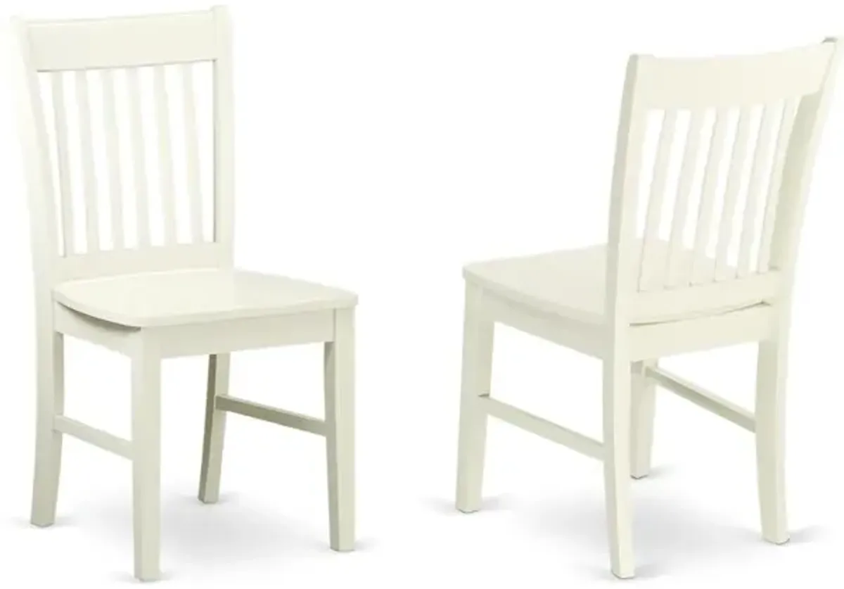 East West Furniture Dining Room Set Linen White, HLNO5-LWH-W