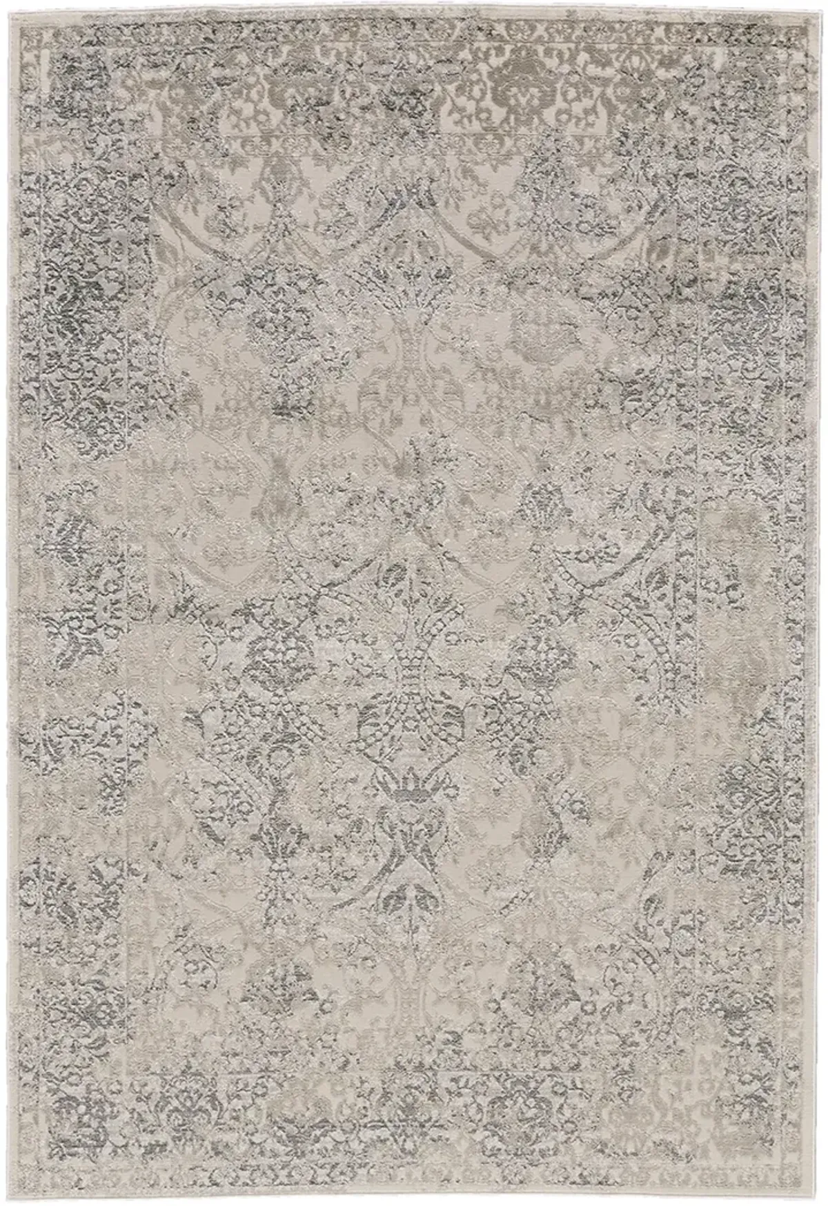 Prasad 3682F Ivory/Gray/Black 5' x 8' Rug