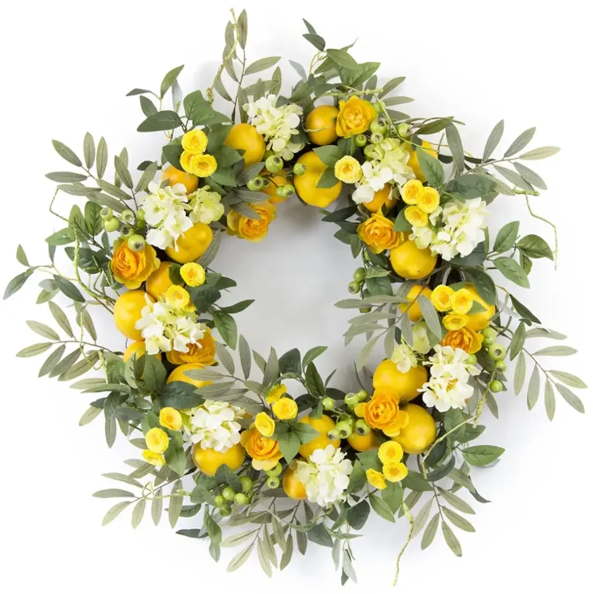 Lemon and Floral Wreath – Vibrant Summer Décor for Home, Door, or Seasonal Accent