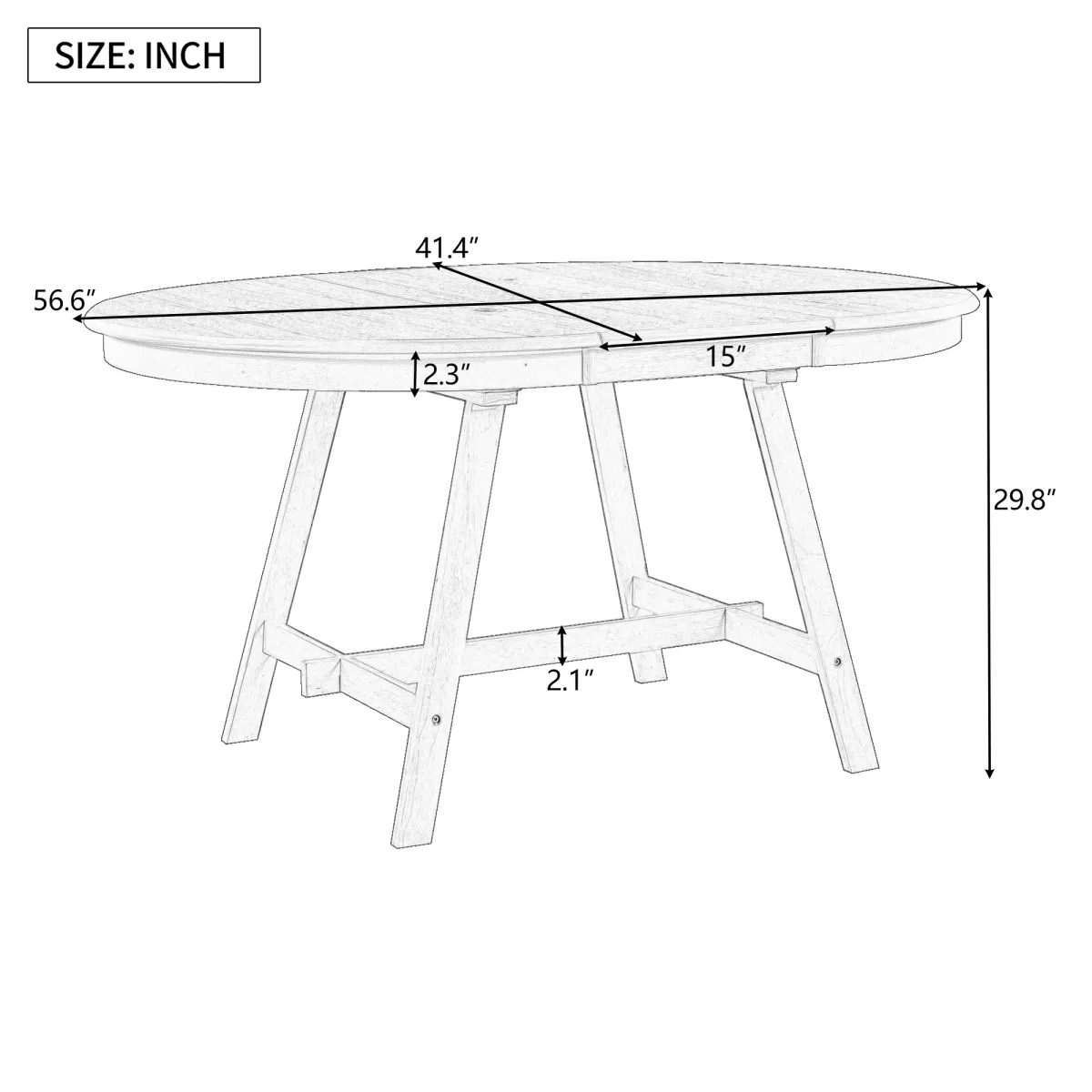 Merax Wood Round Extendable Dining Table