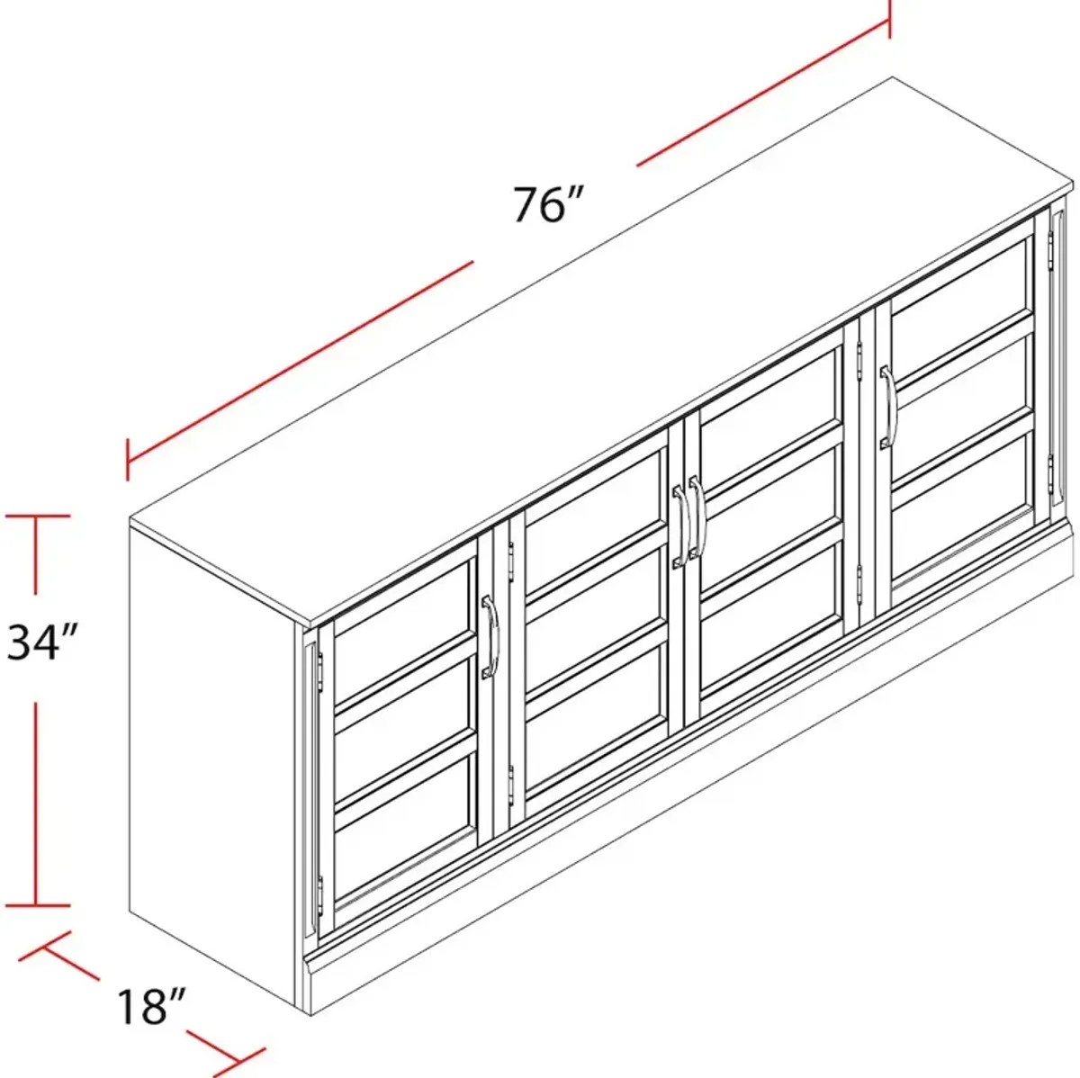 Parker House Furniture Parker House Shoreham - Effortless White 76 In. TV Console