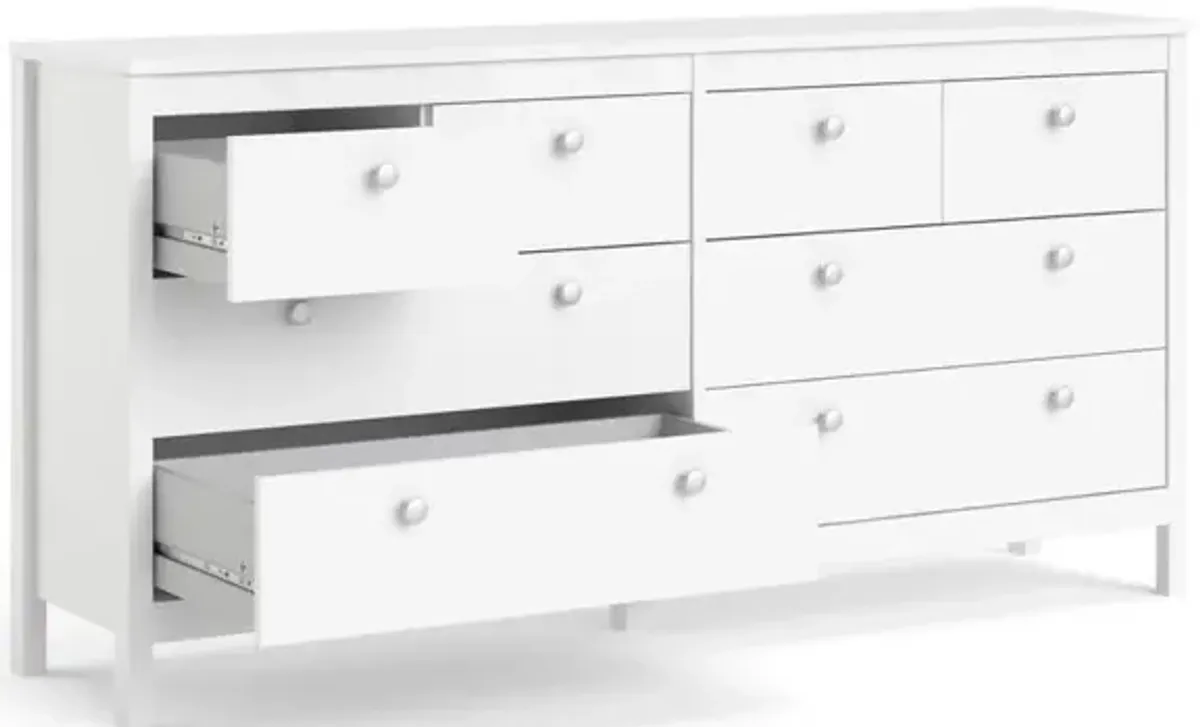 Tvilum Madrid 8 Drawer Double Dresser , White