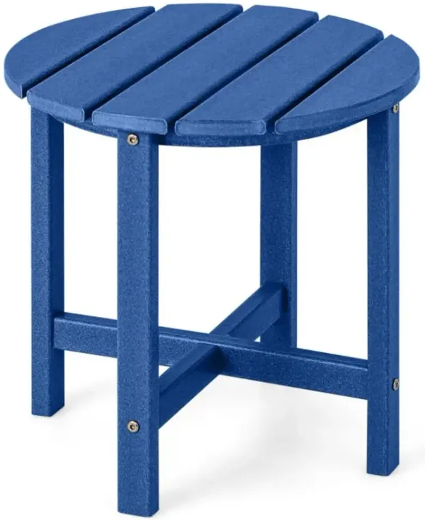 Hivvago 18 Inch Round Weather-Resistant Adirondack Side Table