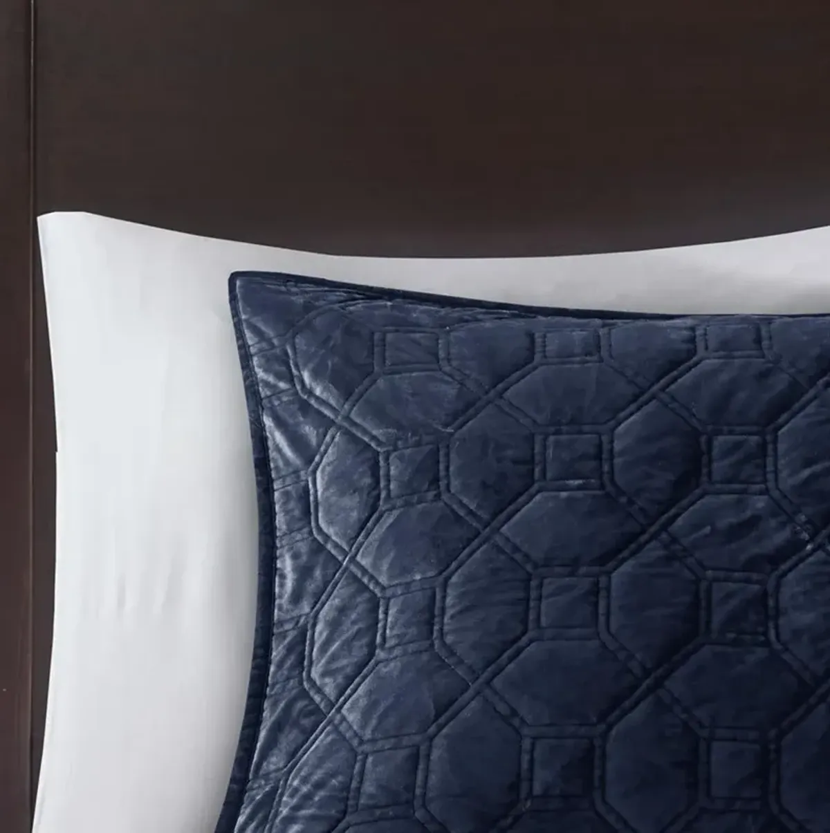 Belen Kox Navy Velvet Quilted Coverlet Set, Belen Kox