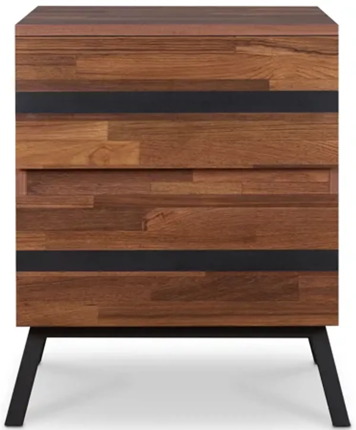 ACME Karine Nightstand/End Table, Walnut & Black