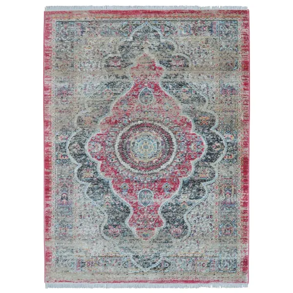 RUGSOTIC CARPETS MACHINE MADE POLYESTER AREA RUGS  - 2'x3'10'', Rectangle Shape, Black Red Color, Classic Oriental Traditional  Design, Low Pile Machine Made Area Rugs (M00103)
