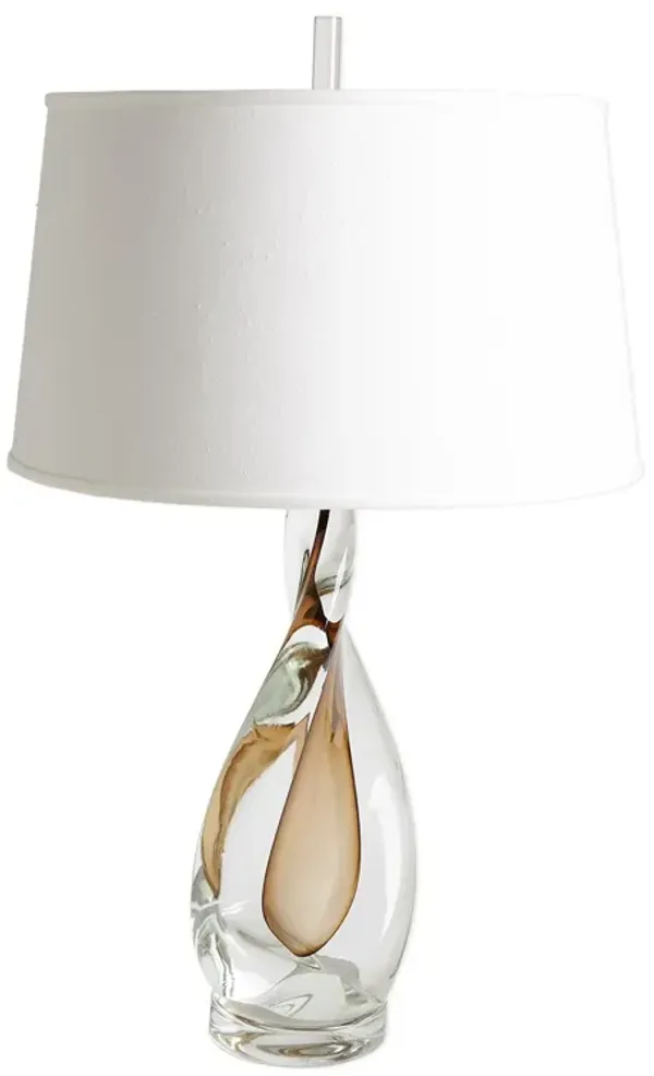 Amber Twist Lamp with Silk Shade