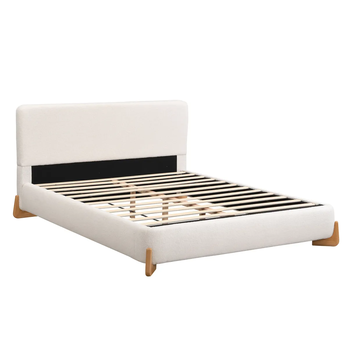 Merax Elegant Boucle Upholstered Platform Bed