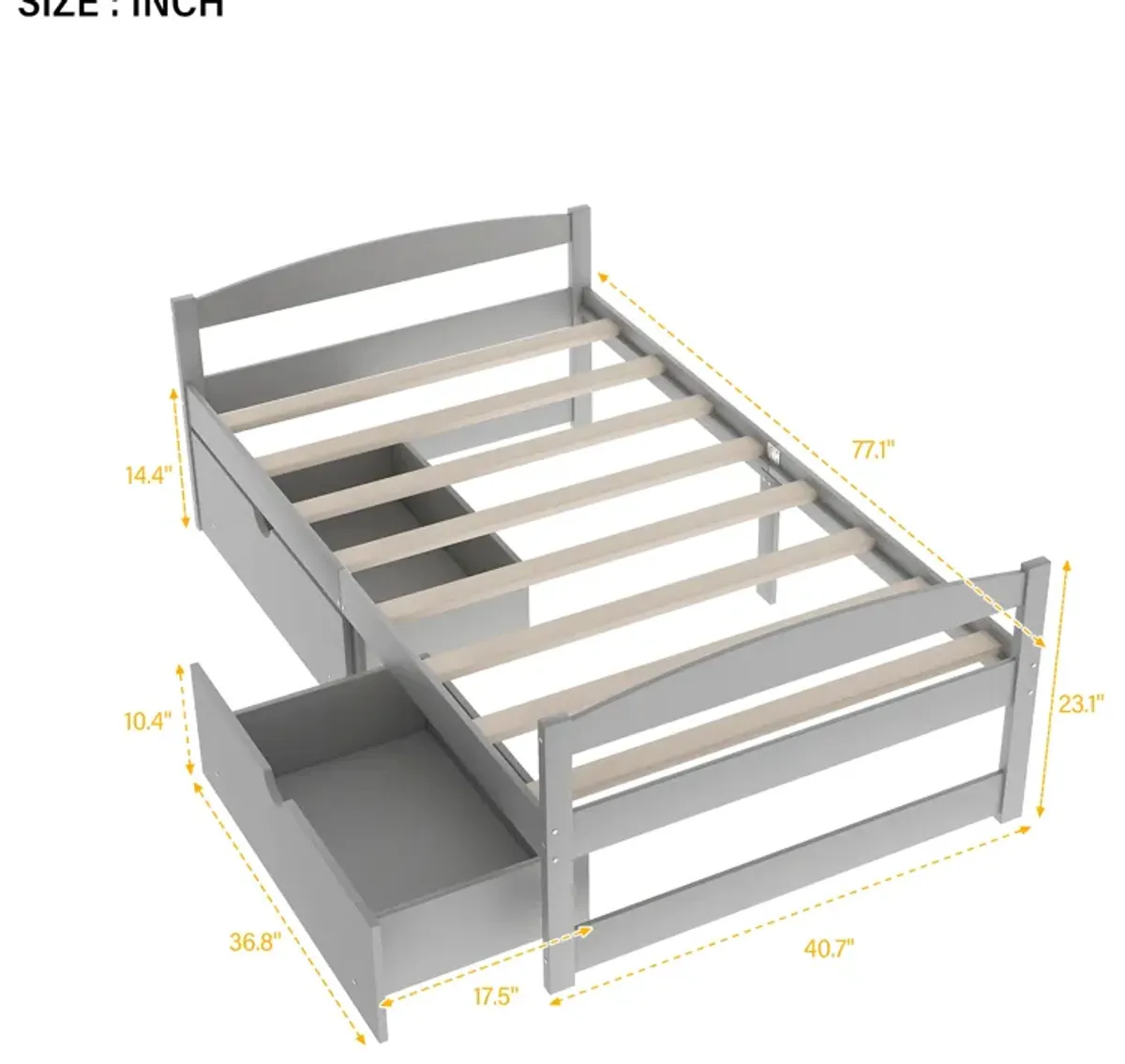 Merax Simple Style Platform Bed with Drawers