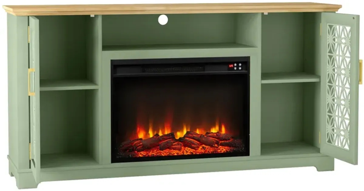 FESTIVO Farmhouse TV Stand with Electric Fireplace for up to 65" TVs