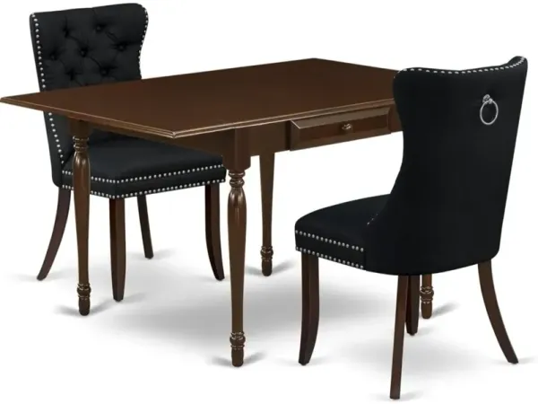 3 Piece Dining Table Set Consists of a Rectangle Kitchen Table with Dropleaf