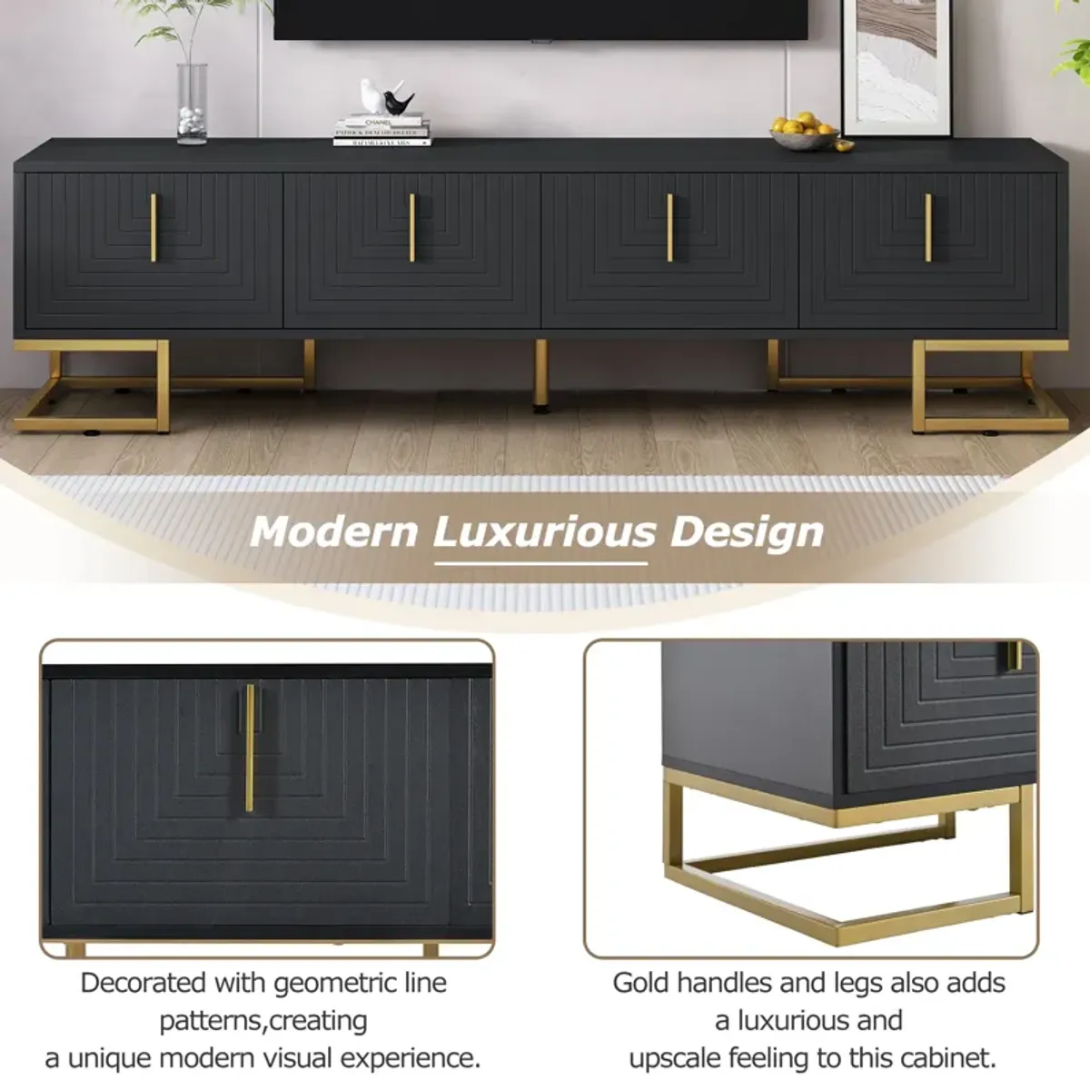 Merax Media Console Table with Cabinets TV Stand