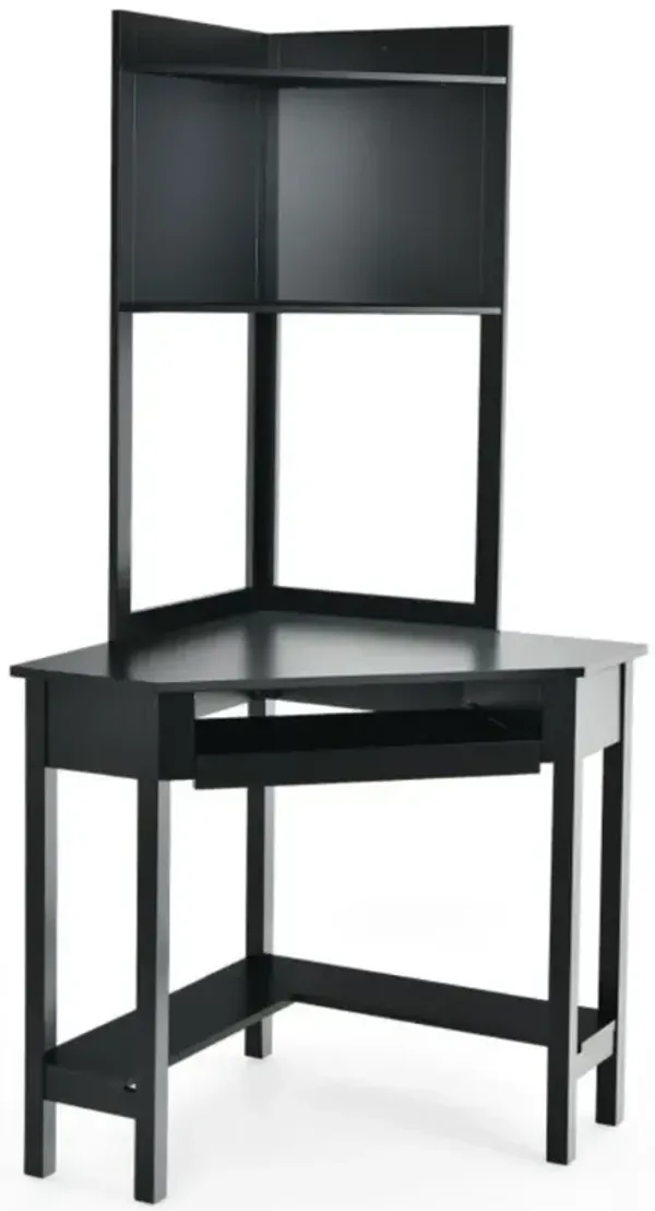Hivvago Corner Computer Desk with Hutch and Storage Shelves