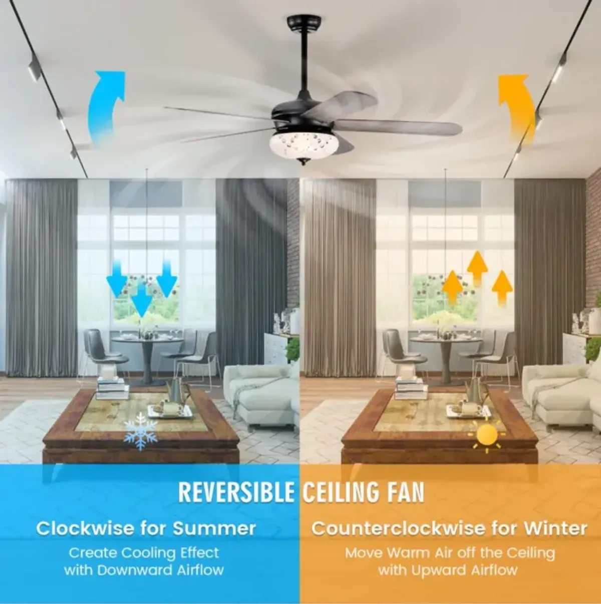 Hivvago 52 Inches Ceiling Fan with Remote Control