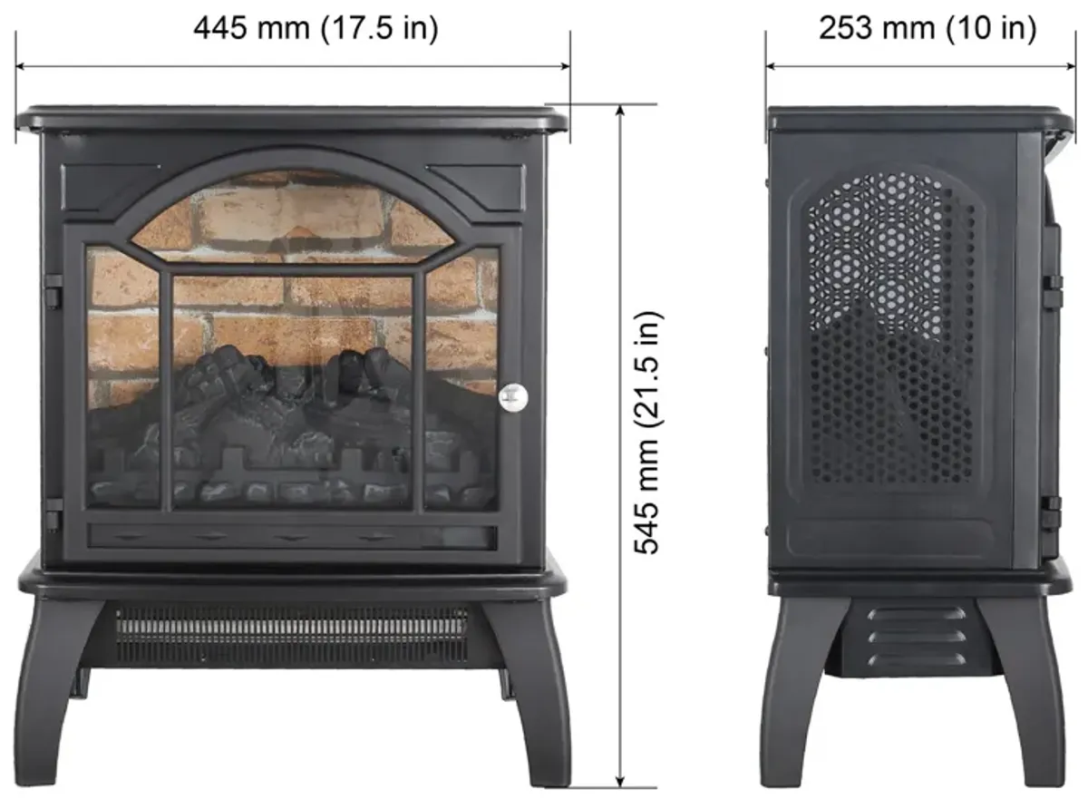 MONDAWE 18 Inch Antique Black 3D Infrared Electric Stove With Remote Control