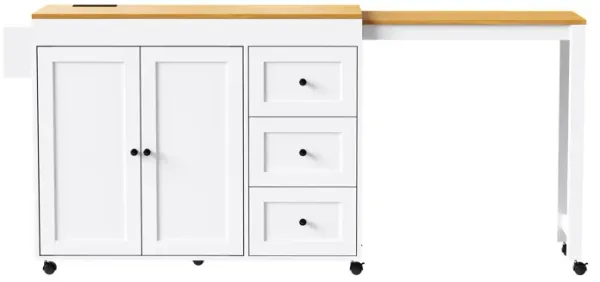 Merax Kitchen Island with Extendable Dining Table