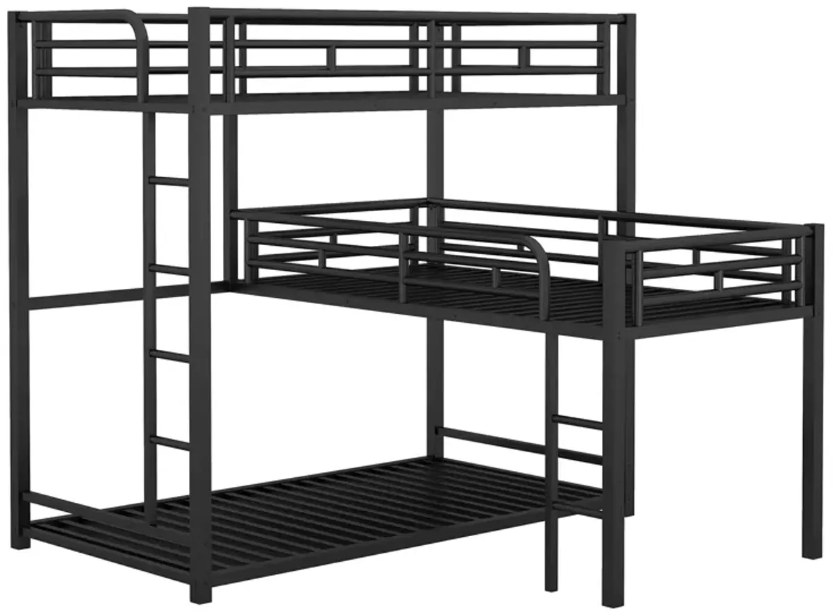 Merax L-shaped Metal Triple Bunk Bed